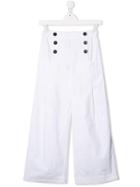 Burberry Kids Buttoned Sailor Trousers - White