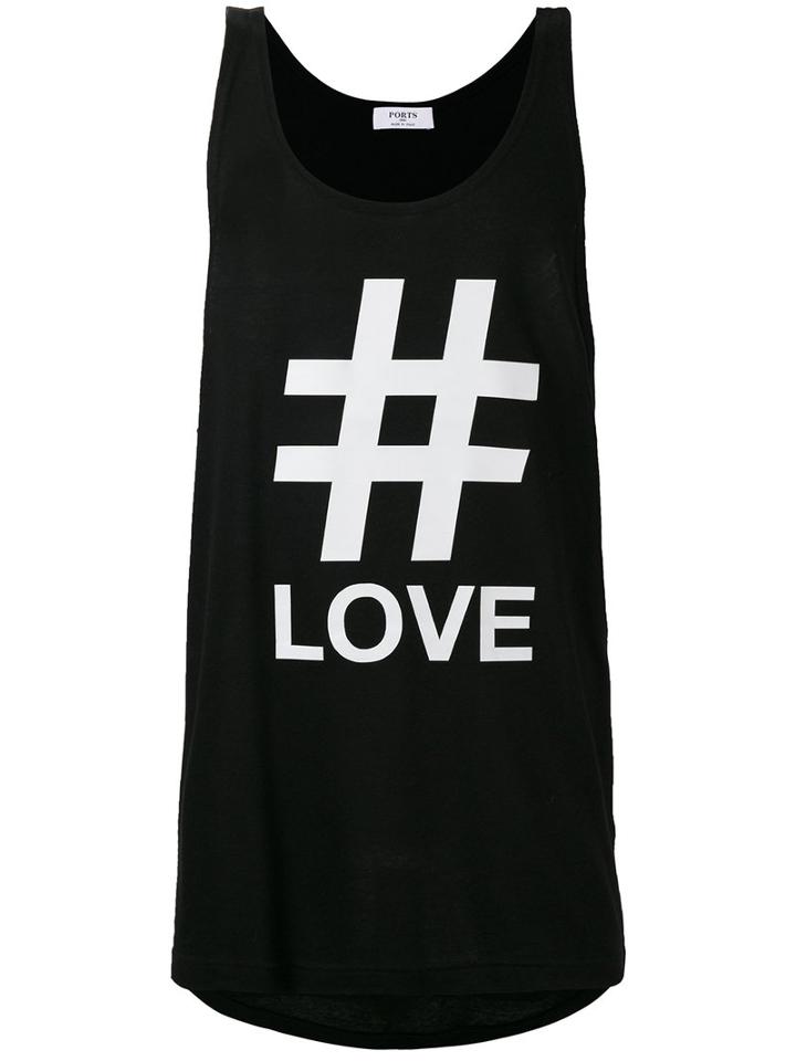Ports 1961 - Love Print Tank - Men - Cotton/linen/flax/polyurethane/modal - S, Black, Cotton/linen/flax/polyurethane/modal
