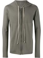 Rick Owens Textured Hoodie, Men's, Size: Xs, Grey, Virgin Wool