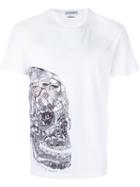 Alexander Mcqueen Butterfly Skull Print T-shirt, Men's, Size: Xs, White, Cotton