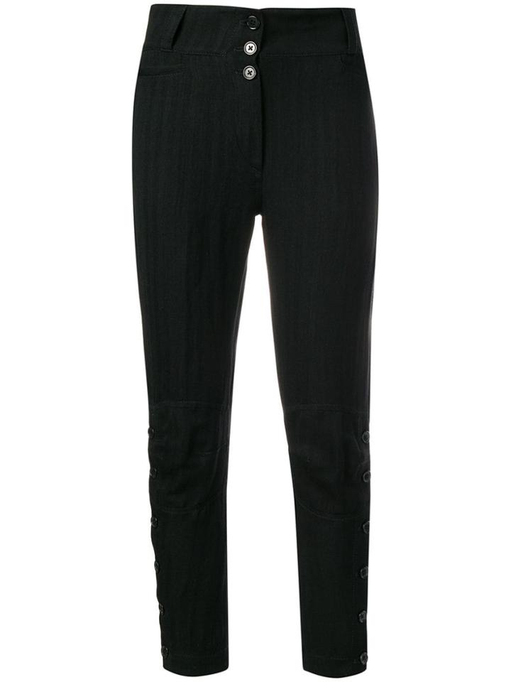 Ann Demeulemeester Buttoned Skinny Trousers - Black
