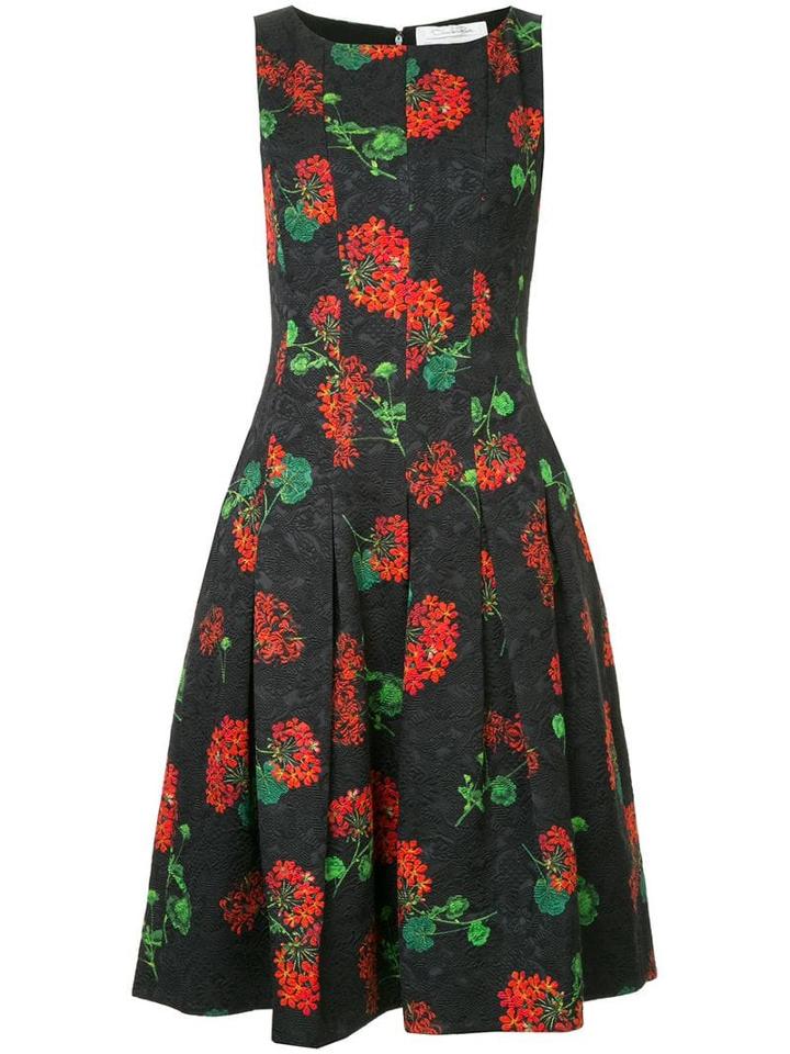 Oscar De La Renta Geranium Cloqué Dress - Black