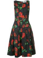 Oscar De La Renta Geranium Cloqué Dress - Black