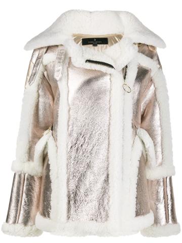 Nicole Benisti Metallic Shearling Coat - Gold