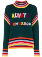 Mira Mikati 'always Tomorrow' Embroidered Chunky Wool Sweater - Green