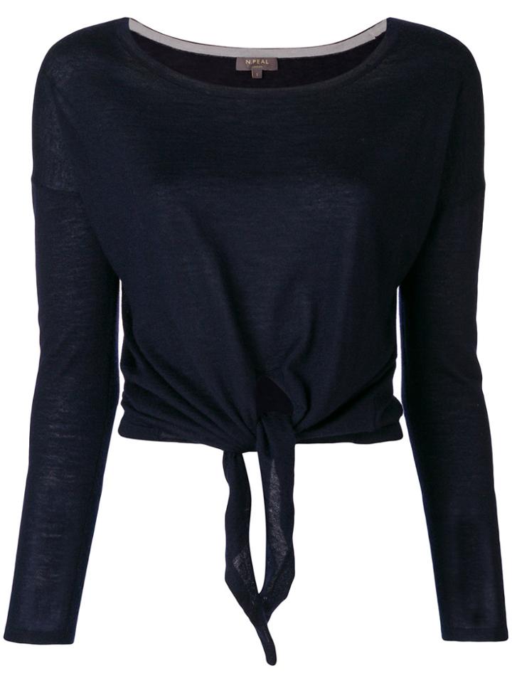 N.peal Tie Front Jumper - Blue