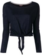 N.peal Tie Front Jumper - Blue