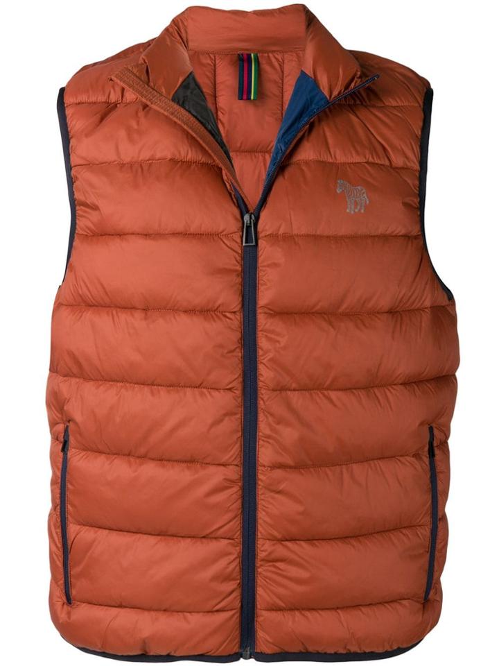 Ps By Paul Smith Sleeveless Padded Vest - Yellow & Orange