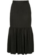 Rebecca Vallance Francesca Ruffle Midi Skirt - Black