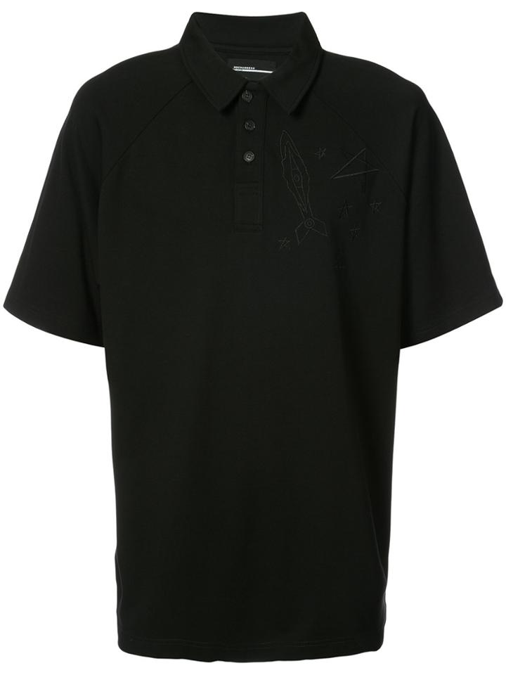 Rochambeau Rocket Embroidery Polo Shirt - Black