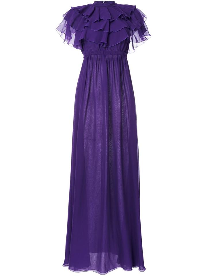 Giambattista Valli Long Ruffle Collar Dress