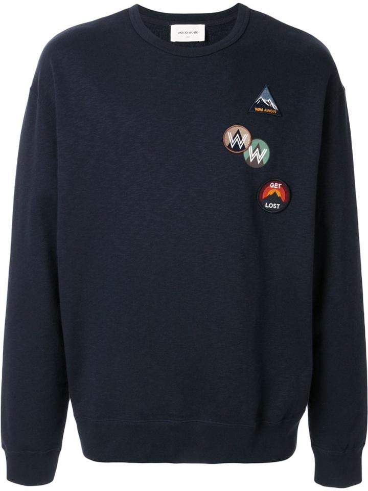 Wood Wood Hugo Multi-patches Sweatshirt - Blue