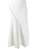 Alexander Mcqueen Hook And Eye Embellished Skirt - White