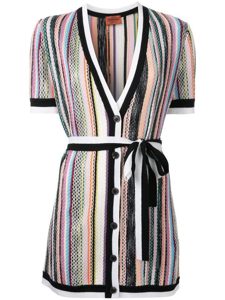 Missoni Striped V-neck Shortsleeved Cardigan, Women's, Size: 44, Viscose/wool