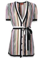 Missoni Striped V-neck Shortsleeved Cardigan, Women's, Size: 44, Viscose/wool