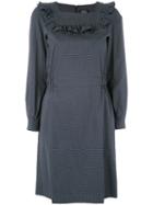 A.p.c. - Polka Dot Ruffle Dress - Women - Cotton/lyocell - 34, Blue, Cotton/lyocell