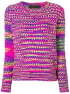 The Elder Statesman Cashmere Mesh Knit Sweater - Pink