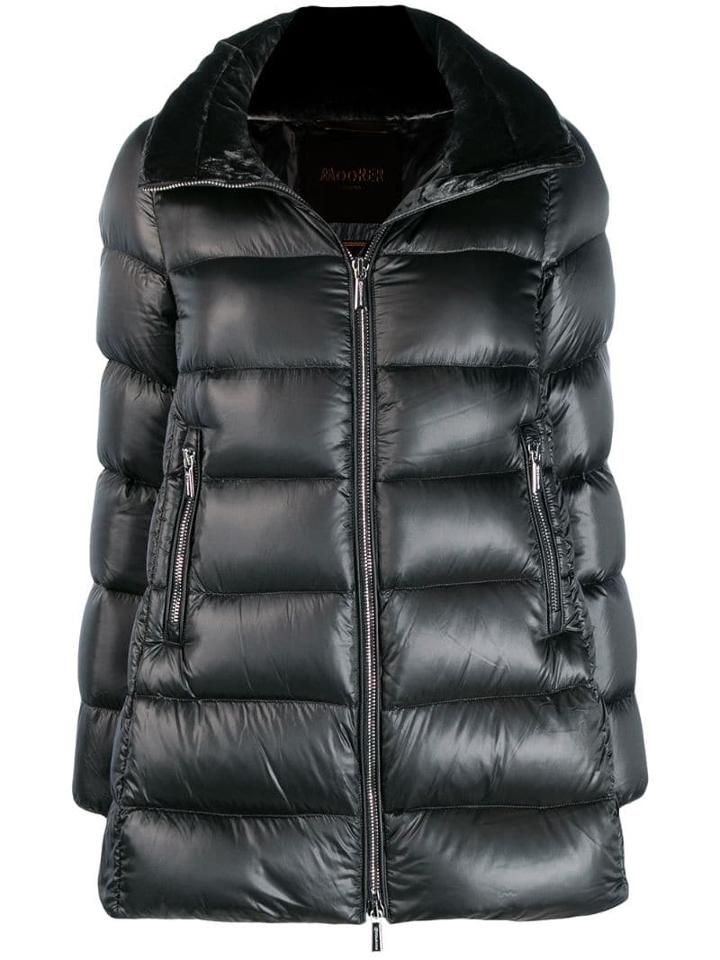 Moorer Hooded Padded Jacket - Grey