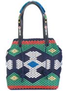 Tory Burch Large Woven Drawstring Tote, Women's, Leather