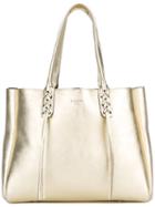Lanvin Woven Top Handle Tote, Women's, Grey, Calf Leather