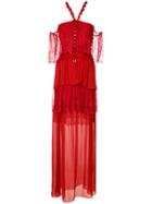 Nk Silk Maxi Dress - Red