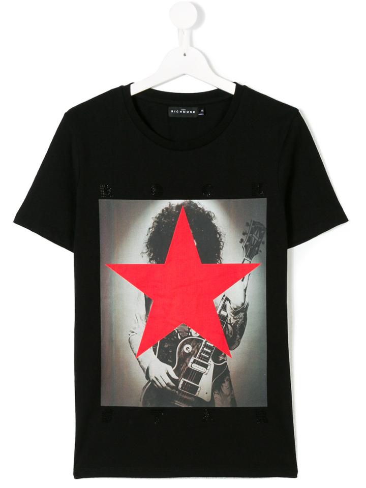 John Richmond Kids Rockstar Print T-shirt - Black