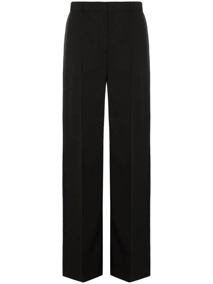 Burberry Stonewood Side Stripe Wide Leg Trousers - Black