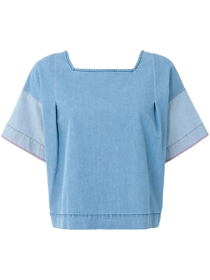 Chinti & Parker Indigo Panelled Top - Blue