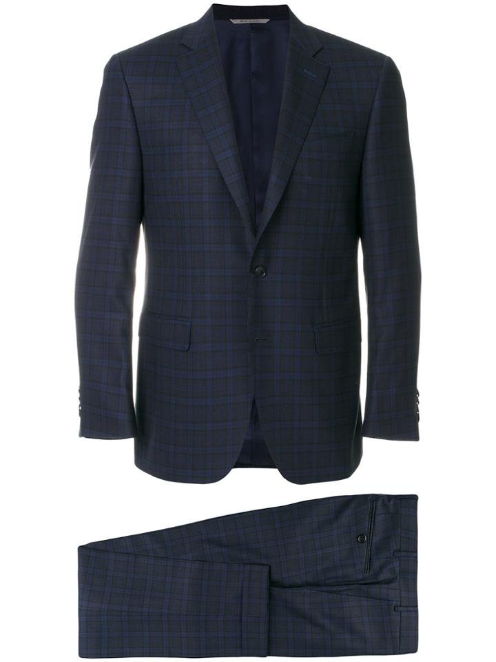Canali Classic Checked Suit - Blue