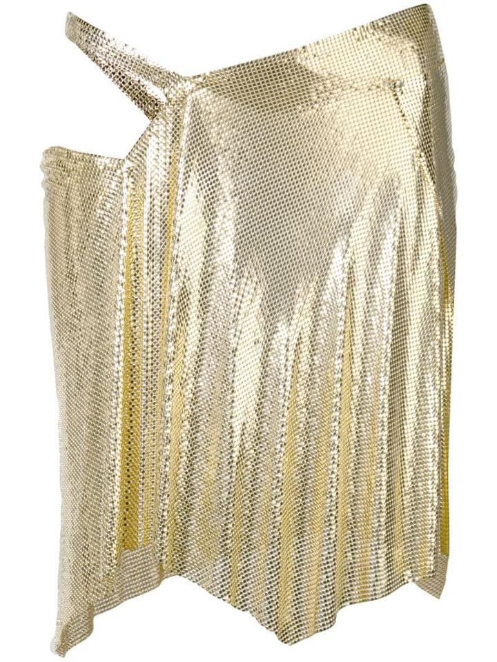 Fannie Schiavoni Wrap-design Chainmail Skirt - Gold
