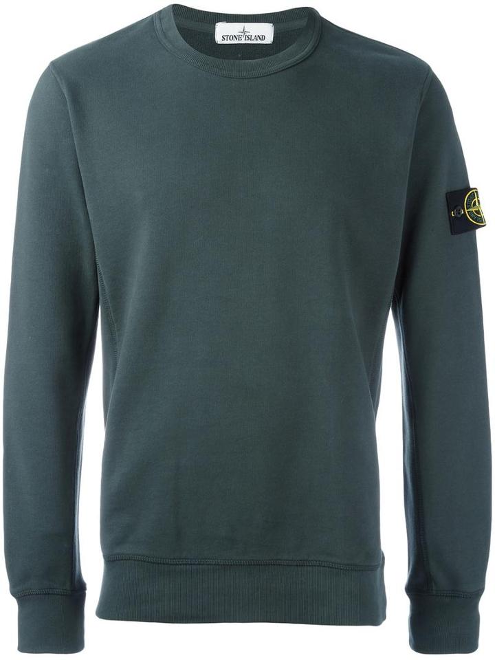 Stone Island Crewneck Sweatshirt, Men's, Size: Xl, Green, Cotton