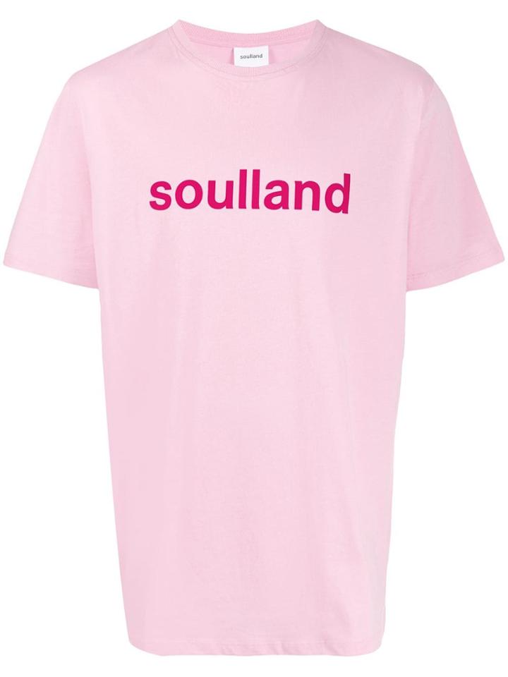 Soulland Logo Print T-shirt - Pink