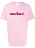 Soulland Logo Print T-shirt - Pink