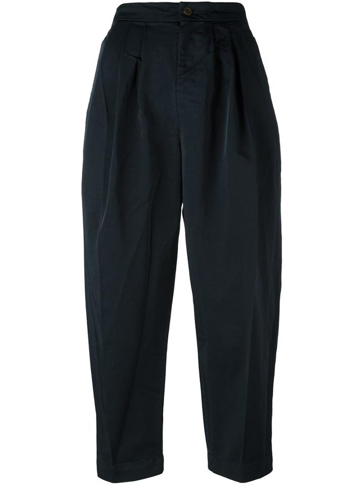 Comme Des Garçons Comme Des Garçons Cropped Trousers, Women's, Size: Xs, Blue, Polyester