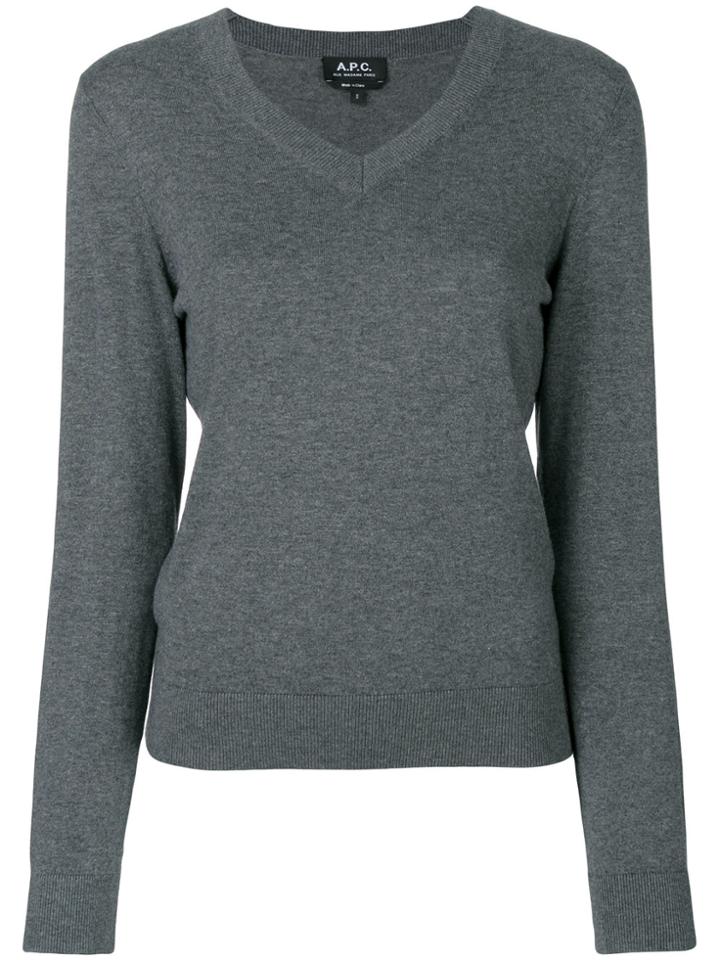 A.p.c. V-neck Pullover - Grey