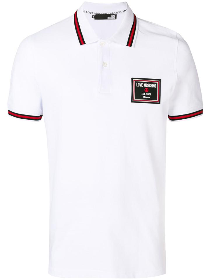 Love Moschino Contrast Trim Polo Shirt - White