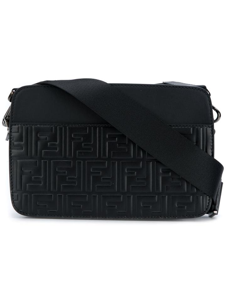 Fendi Front Logo Shoulder Bag - Black