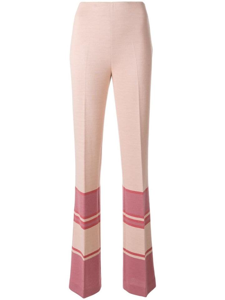 Miu Miu Striped Flared Trousers - Pink