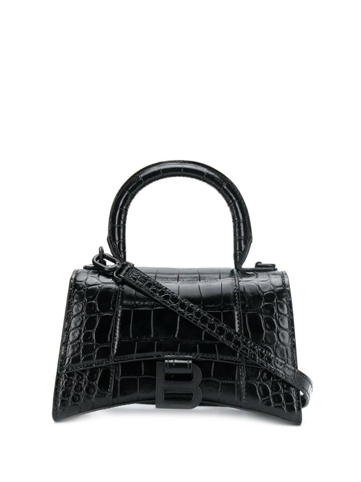 Balenciaga Hourglass Top Handle Xs - Black