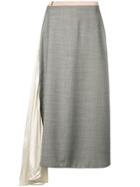 Prada A-line Asymmetric Midi Skirt - Grey