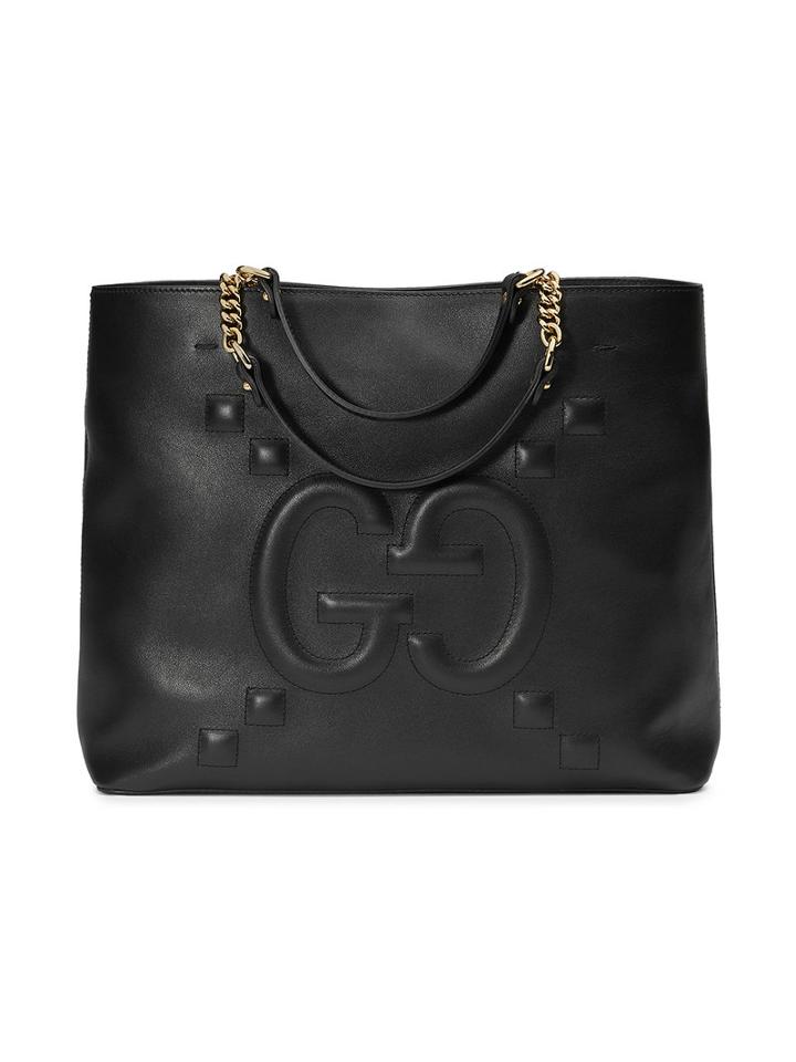 Gucci - Embossed Gg Leather Tote - Women - Cotton/leather - One Size, Women's, Black, Cotton/leather