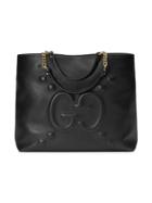 Gucci - Embossed Gg Leather Tote - Women - Cotton/leather - One Size, Women's, Black, Cotton/leather