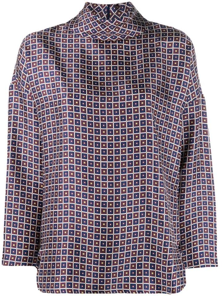 Alberto Biani Geometric Print Blouse - Black