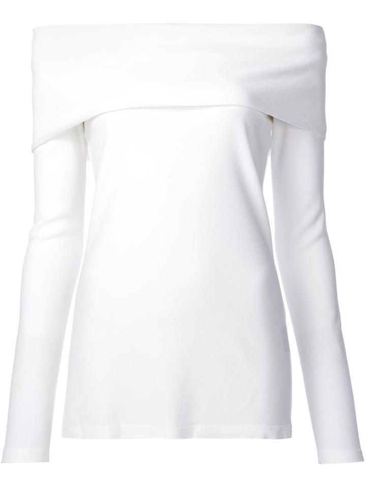 Derek Lam Off-shoulder Long Sleeved Blouse, Women's, Size: 42, White, Viscose