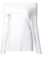 Derek Lam Off-shoulder Long Sleeved Blouse, Women's, Size: 42, White, Viscose
