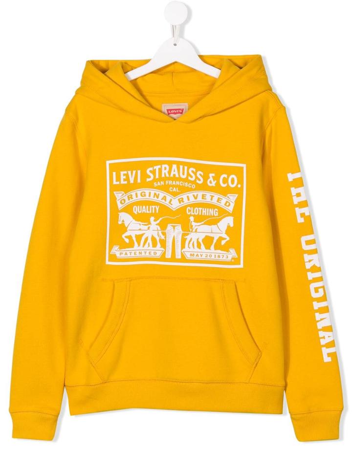 Levi's Kids Teen Printed Hoodie - Yellow & Orange