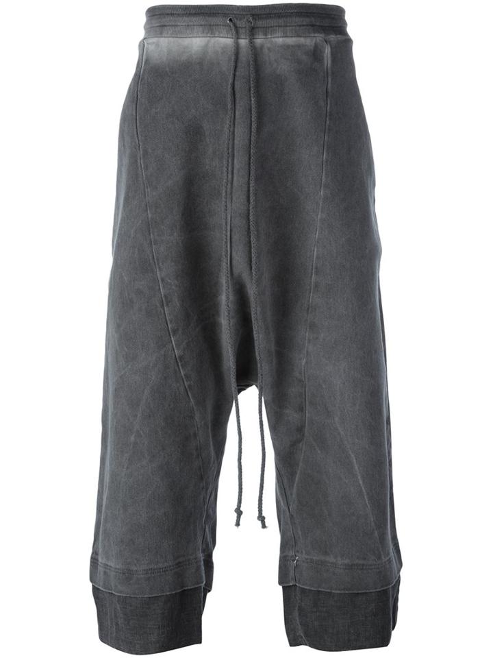 Lost & Found Rooms Layered Shorts, Men's, Size: Medium, Grey, Cotton/spandex/elastane