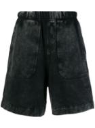 Ami Paris Short With Acid Washed Effect - Black