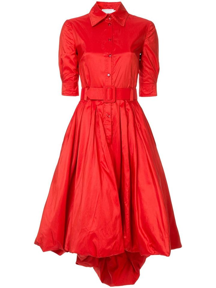 Oscar De La Renta Bubble Hem Dress - Red