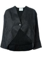 Société Anonyme Pinstripe Cropped Jacket, Women's, Size: 2, Black, Wool